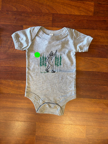 Bigfoot giving a Peace Sign- infant tee+onesie