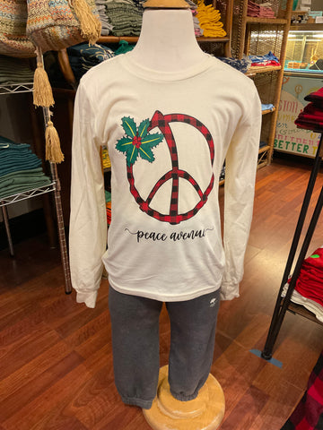 Youth - Buffalo Plaid Peace Sign