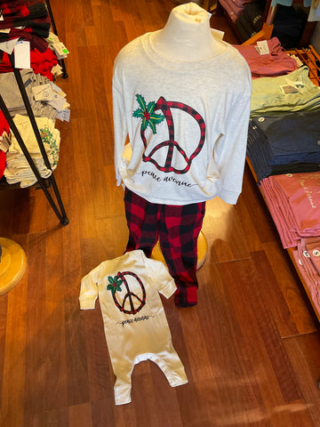 Infant & Toddler- Buffalo Plaid Peace Sign