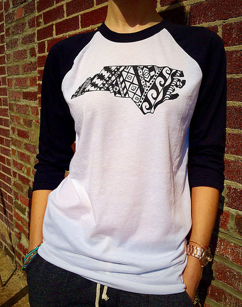 NC Tribal Outline - Baseball Tee