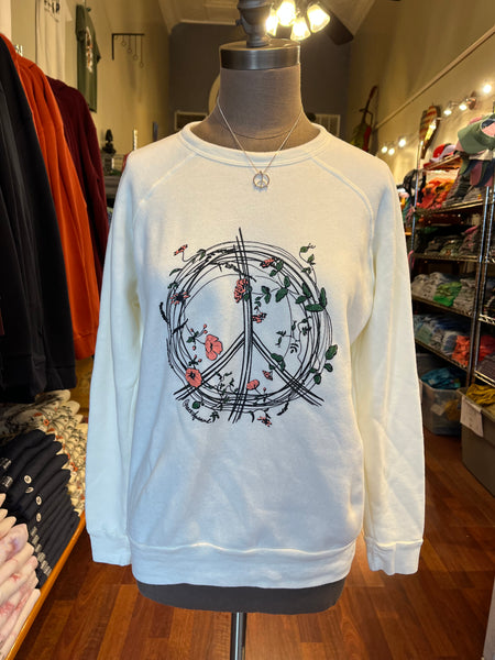 Floral Peace Sign - Crewneck Sweatshirt