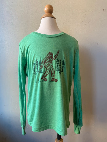Youth- Bigfoot Giving a Peace Sign - Long Sleeve