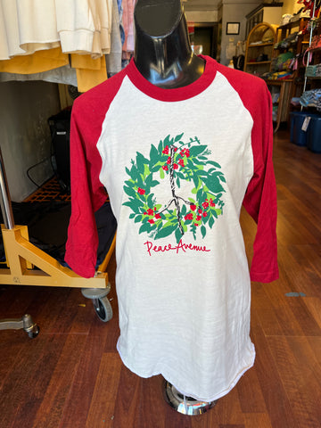 Peace Wreath - Baseball Tee