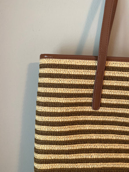 Straw Stripped Tote